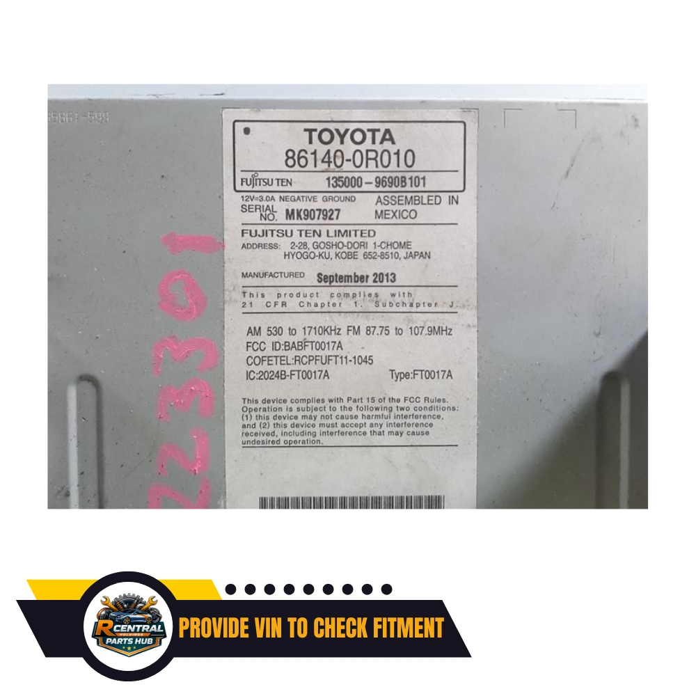 2013–2014 Toyota RAV4 Radio Display & Receiver Screen CD 100071 OEM — view 5
