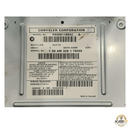 2012 Jeep Grand Cherokee Radio with Navigation Sat CD DVD HDD Face ID RHB OEM — view 3