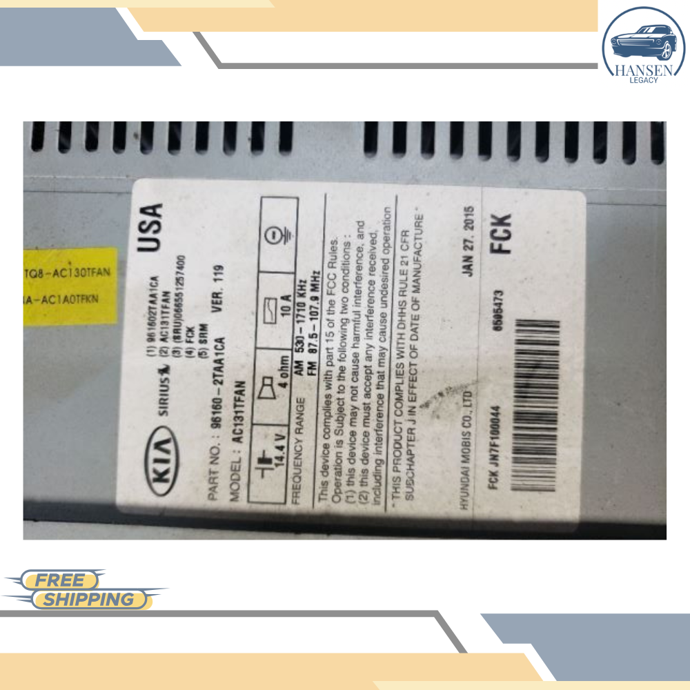 2015 Kia Optima Radio Receiver without Navigation 15 OEM TESTED — view 3