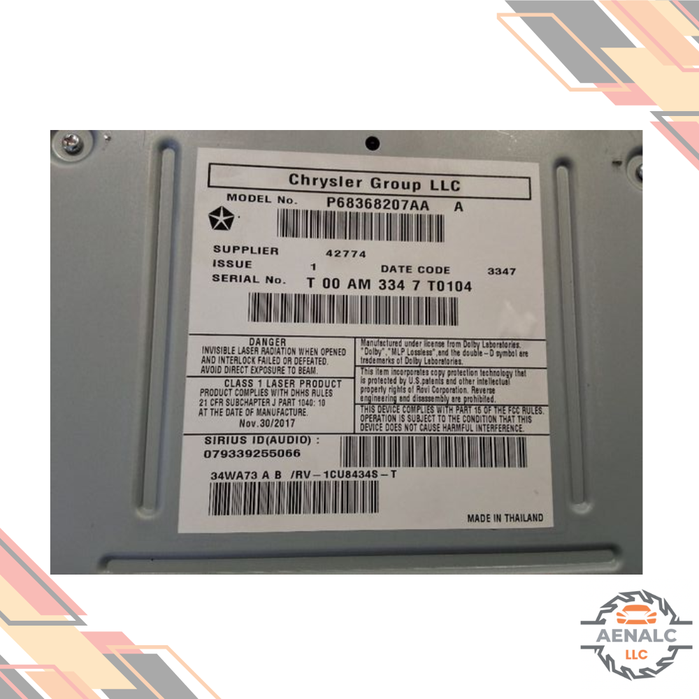 2013–2019 Dodge Caravan AM FM CD Satellite Radio Receiver RBZ OEM — view 4