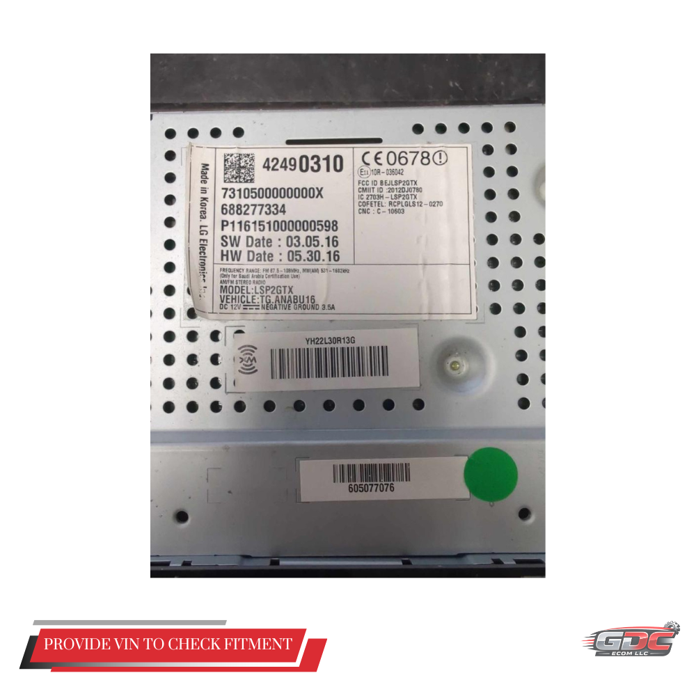 2015–2016 CHEVROLET TRAX Radio Receiver Control Panel Satellite UF7 OEM — view 2