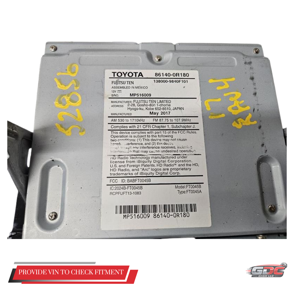 2016–2018 Toyota Rav4 AM FM CD Sirius XM Audio Radio Player Display Screen OEM — view 2