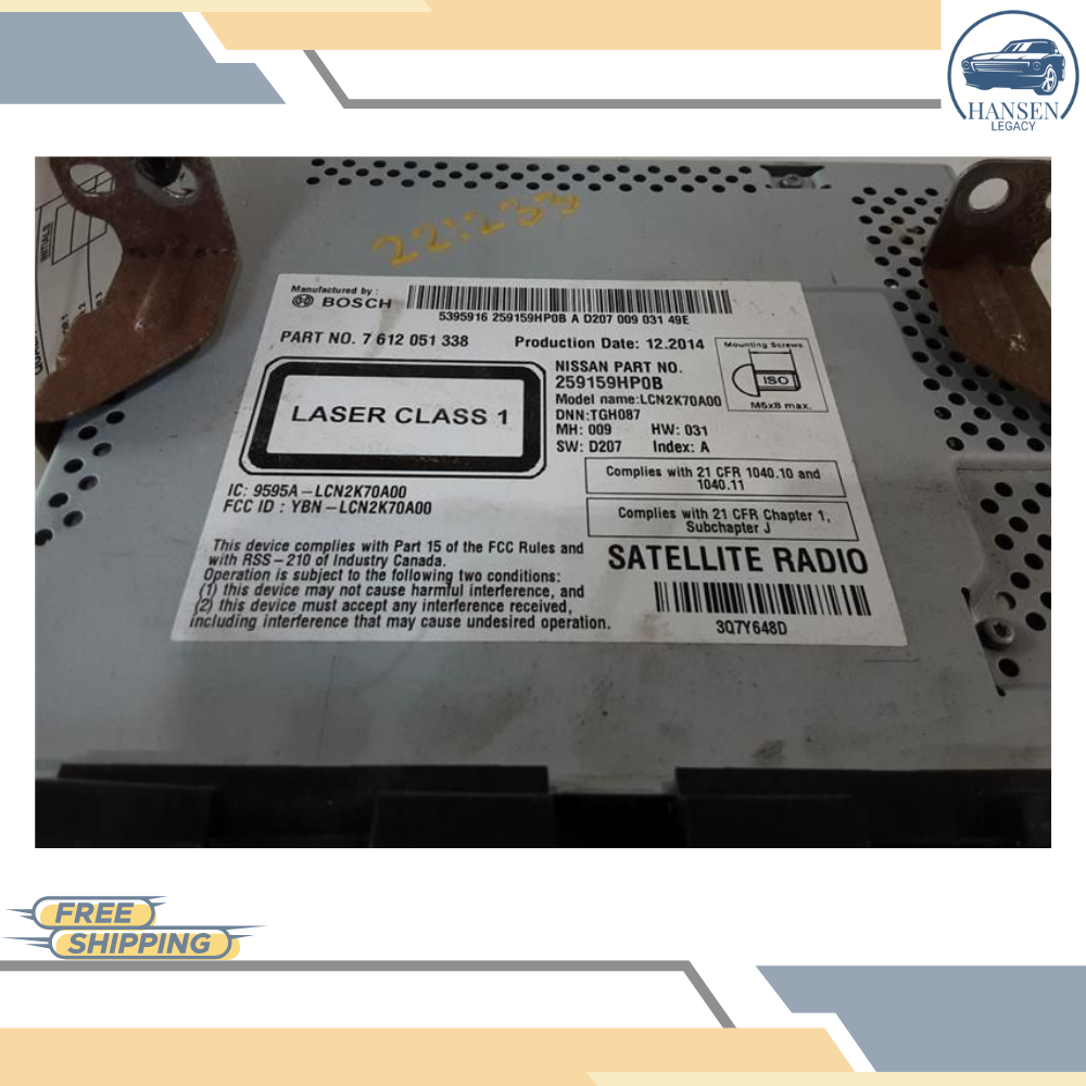 2015 Nissan Altima AM FM CD Player Radio Receiver with Navigation & Display OEM — view 3
