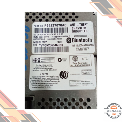 2016 Jeep Cherokee Display Screen Bluetooth Radio Receiver OEM — view 3