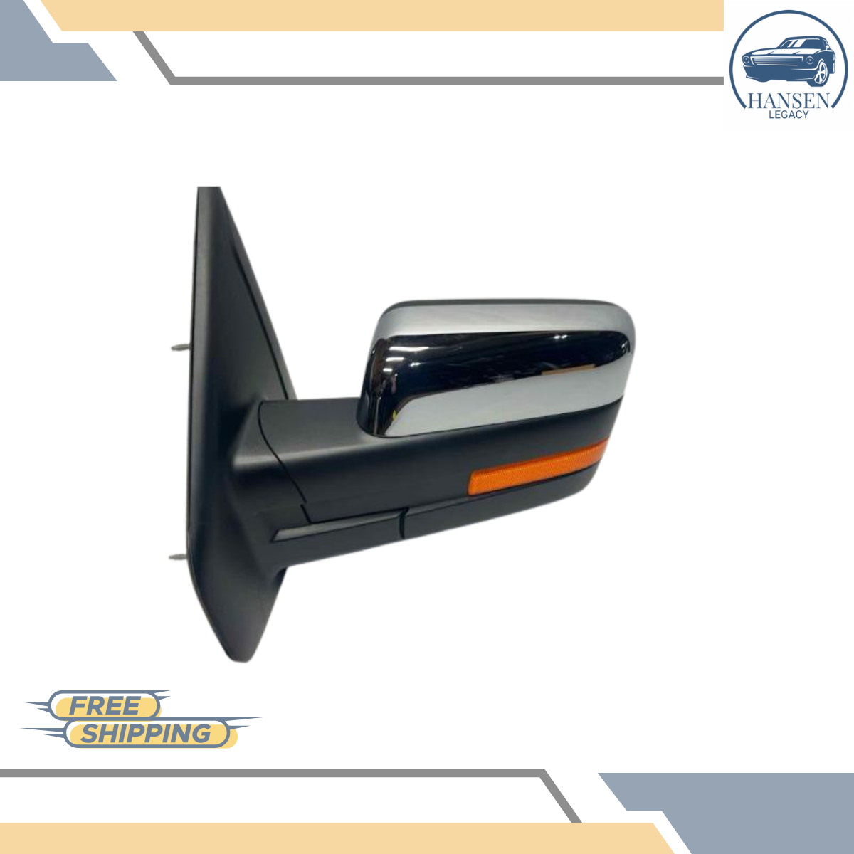 2011–2014 Ford F150 Left Driver Side View Mirror Power Folding Chrome Cap LH — view 3