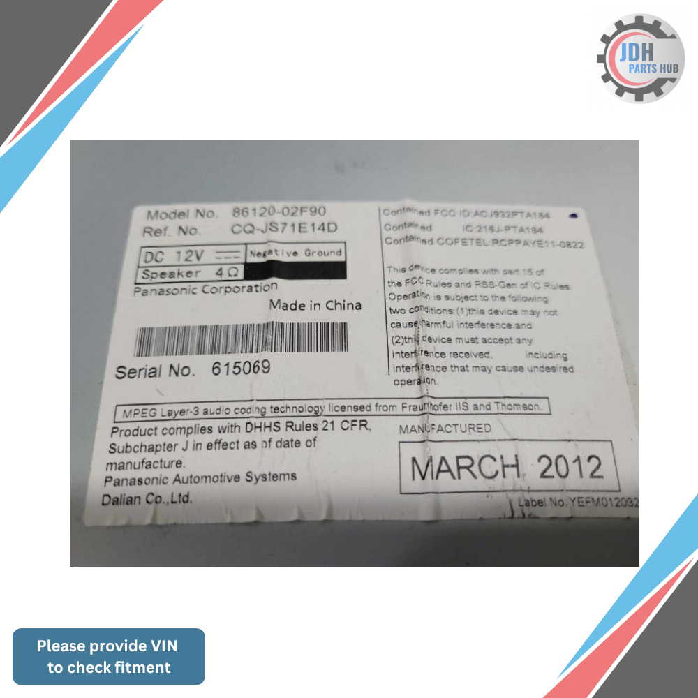 2012–2013 Toyota Corolla Radio Receiver ID 518C5 OEM — view 3