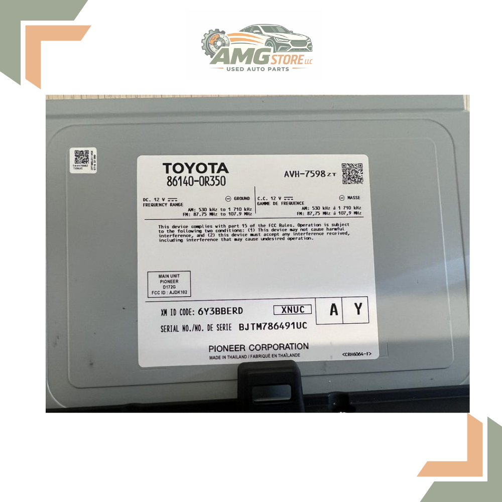 2020–2022 Toyota Rav 4 Radio Receiver Display Screen OEM — view 4