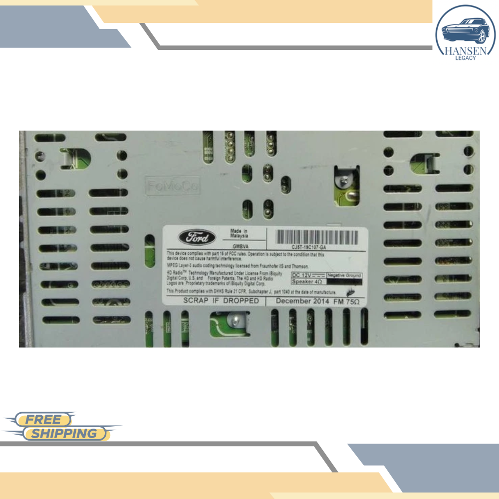 2015–2019 Ford Escape Am Fm Cd Mp3 Single Disc Radio Receiver OEM — view 3