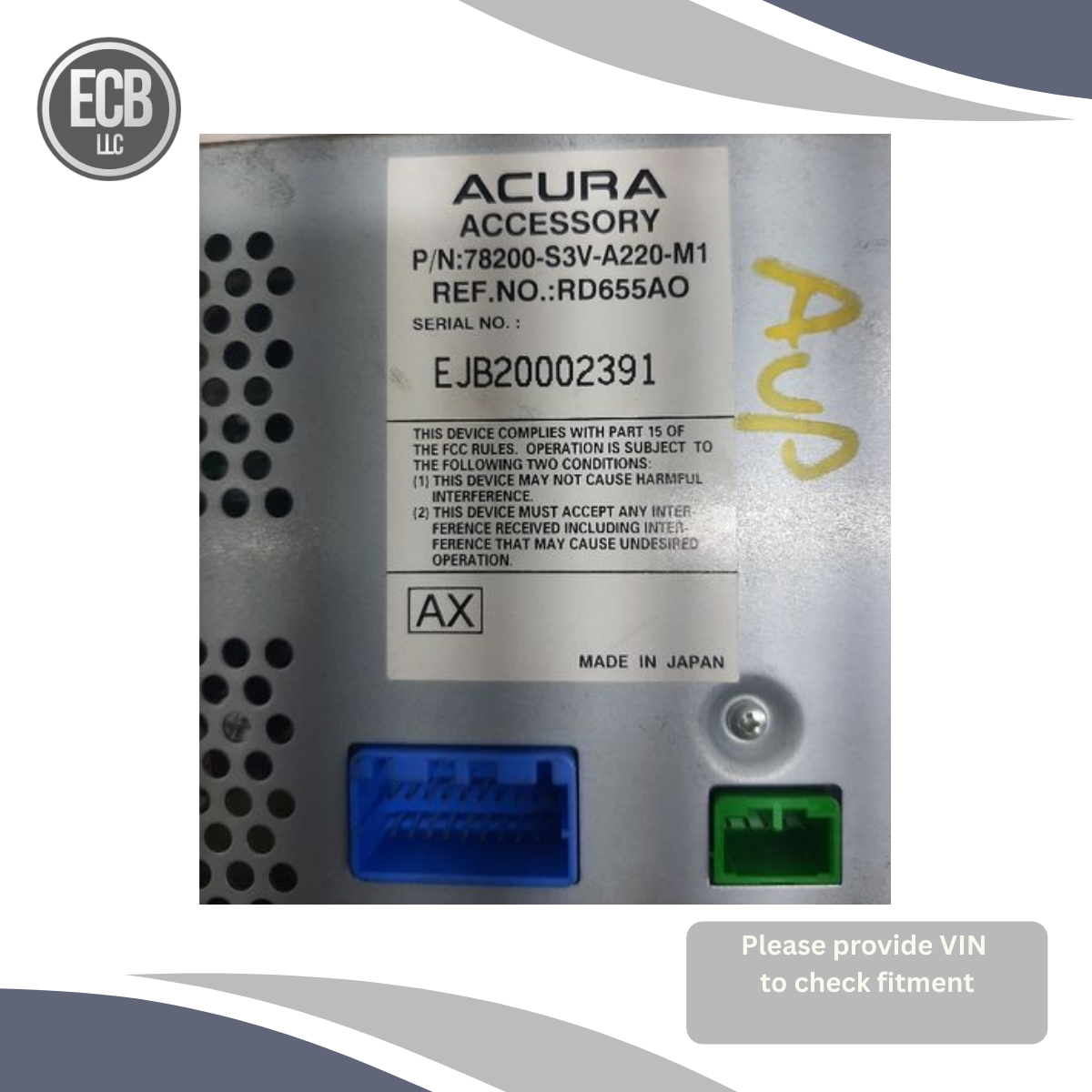 2004–2006 ACURA MDX Trip Computer Display Screen without Navigation OEM — view 3