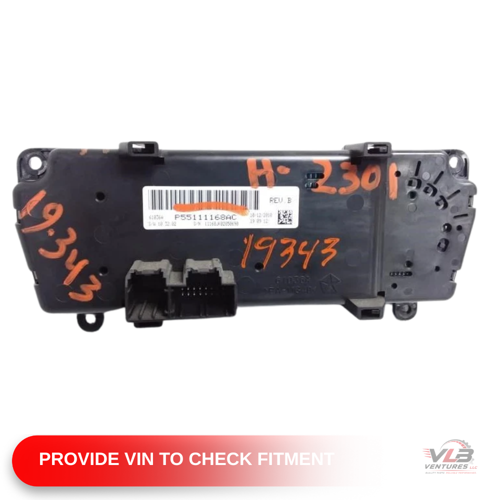 2011–2013 Jeep Wrangler Manual AC Heater Temperature Control — view 3