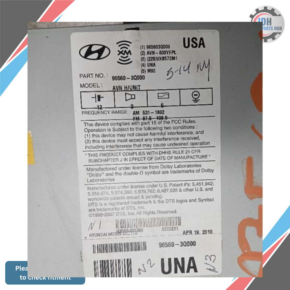 2011 Hyundai Sonata Radio Receiver with GPS Navigation OEM 11 — view 3