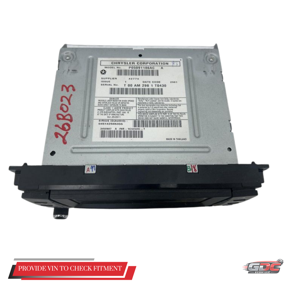 2012 Jeep Liberty AM FM CD AUX DVD Navigation Radio RHB with Satellite OEM — view 2