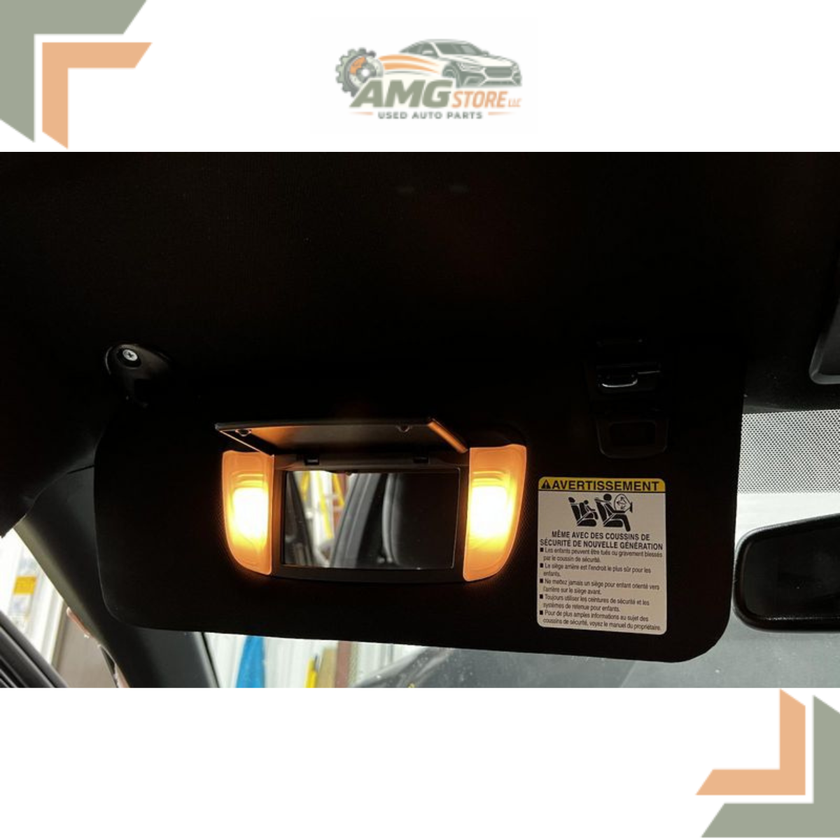 2016–2023 Toyota Tacoma Left Driver Side Sun Visor Illumination Black OEM — view 3