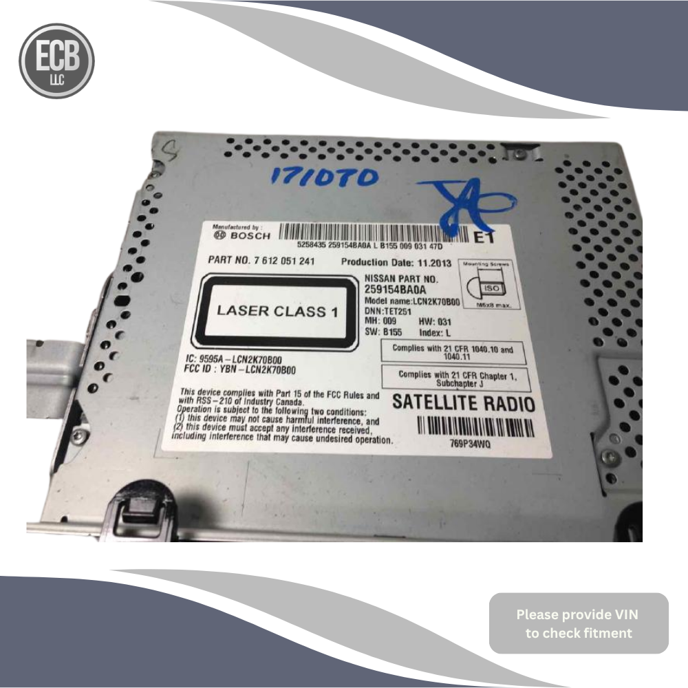 2014–2016 Nissan Rogue AM FM CD Navigation Radio Receiver OEM — view 2