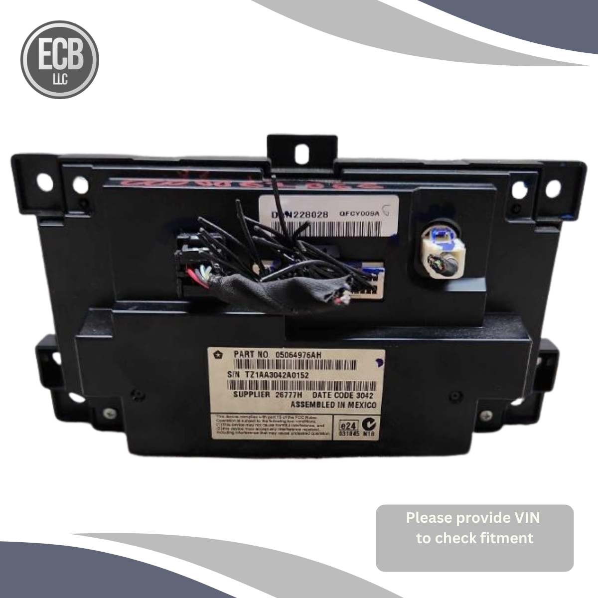 2011–2020 Dodge Journey 4.3? Front Dash Mounted Center Display Screen OEM — view 3