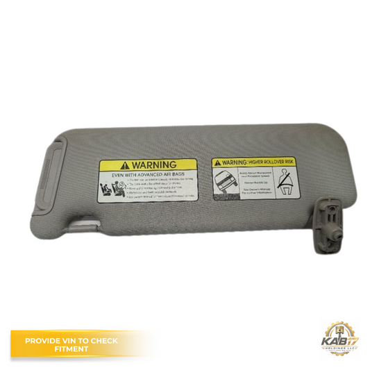 2011–2016 Kia Sportage RH Passenger Sunvisor with Mirror & Extender Gray OEM — view 1