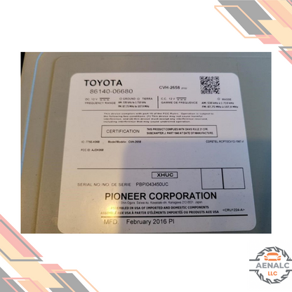2015–2017 Toyota Camry Radio Touch Screen Display & Receiver OEM — view 3