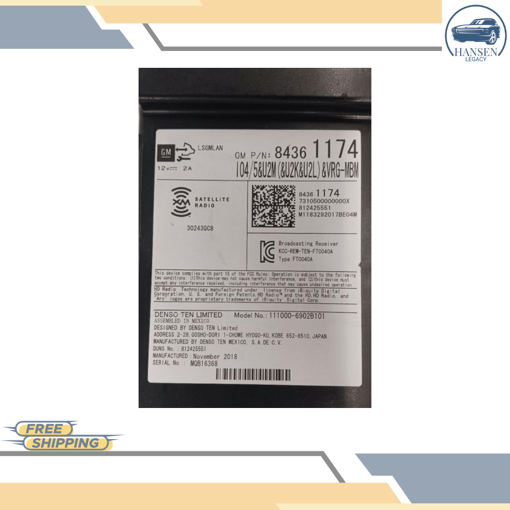 2018–2019 Chevrolet Silverado 1500 Radio Receiver ID 84361174 OEM — view 3