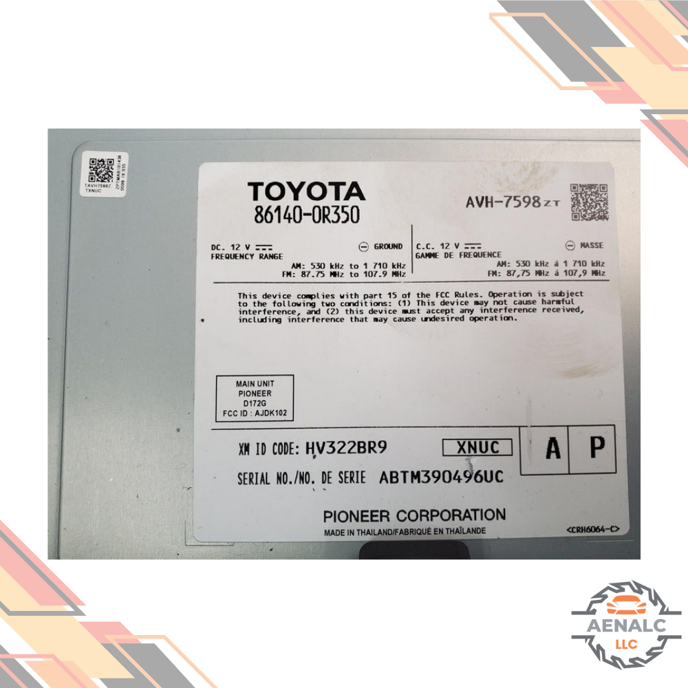 2020–2022 Toyota Rav 4 Radio Receiver Display Screen OEM — view 4