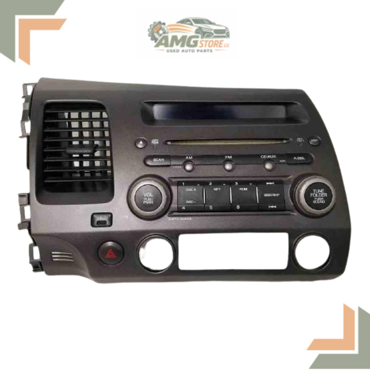 2006–2011 Honda Civic AM FM CD MP3 Radio Receiver Assembly OEM — view 2