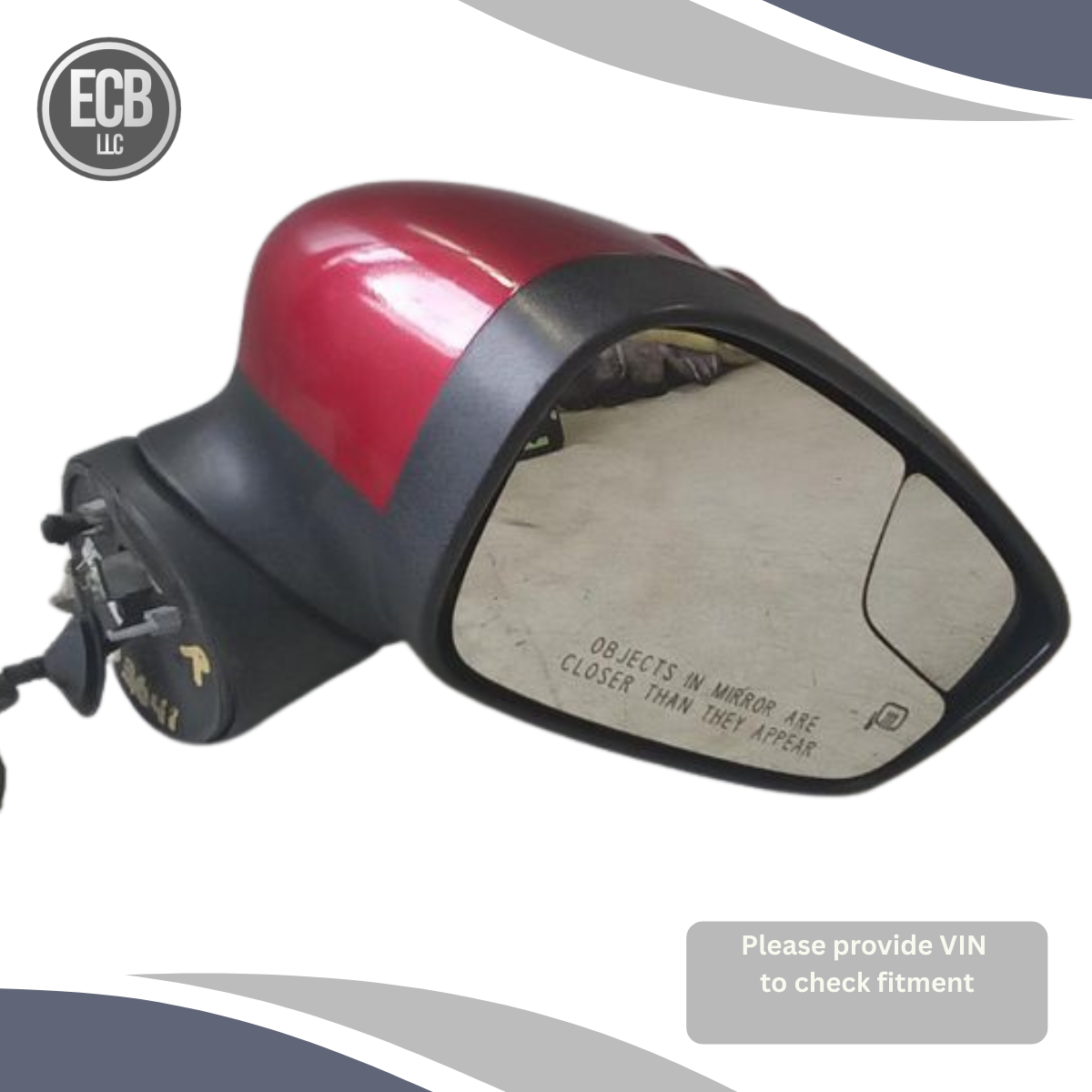 2011–2019 Ford Fiesta Right Passenger Side Door Mirror Red Heated Power OEM — view 1