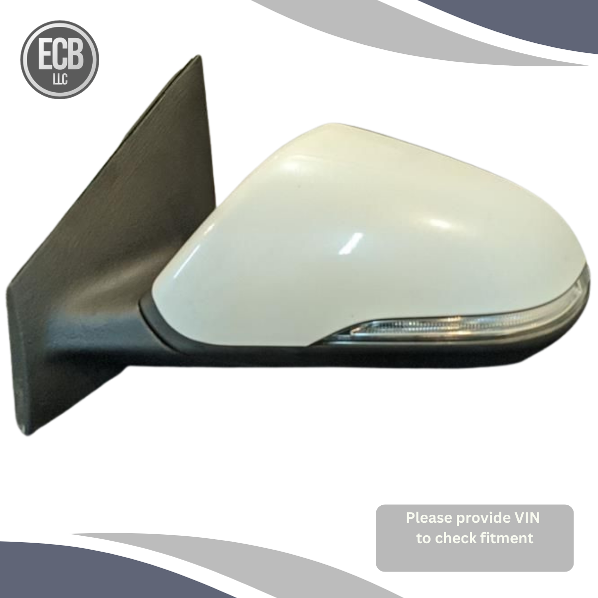 2015–2017 Hyundai Sonata Left Driver Side White Door Mirror Blind Spot — view 1