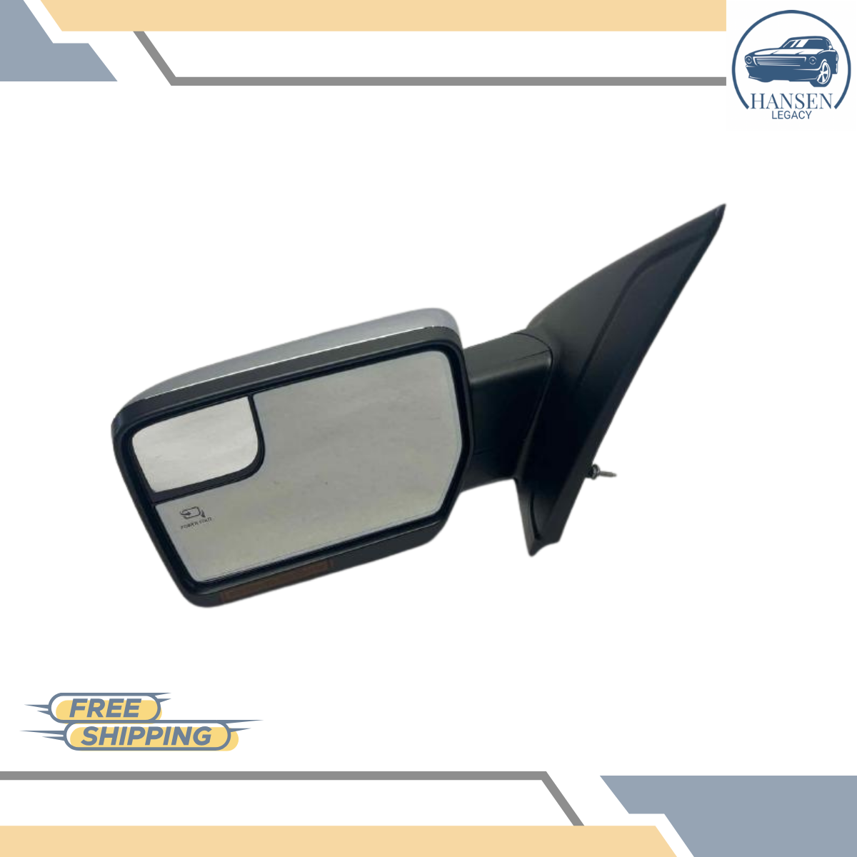 2011–2014 Ford F150 Left Driver Side View Mirror Power Folding Chrome Cap LH — view 2