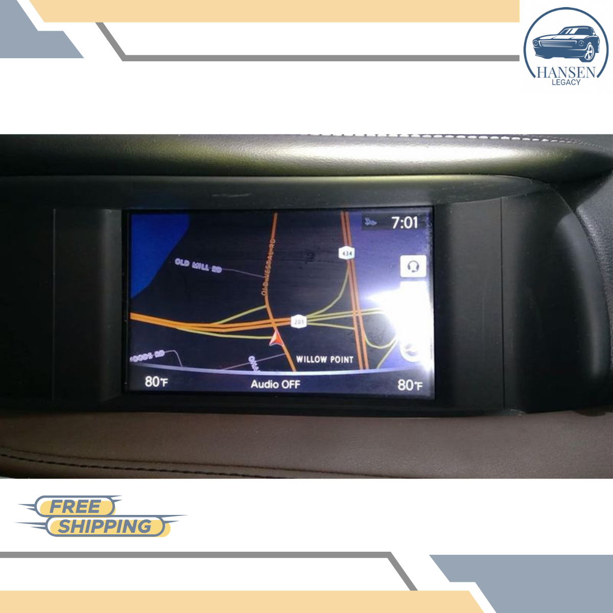 2017–2018 Infiniti QX30 Navigation Information Radio Display Screen 17 18 OEM — view 1