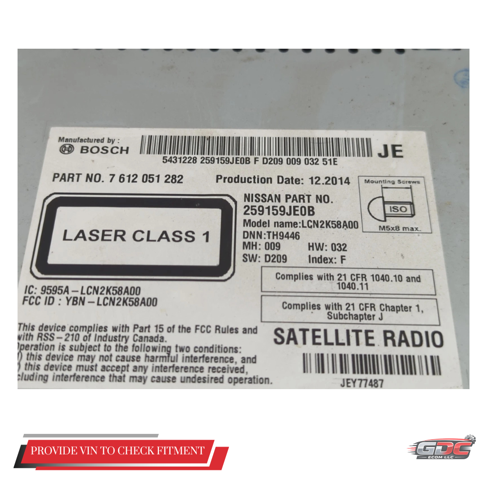 2015 Nissan Sentra CD Player Radio Receiver Navigation With Display Screen OEM — view 4
