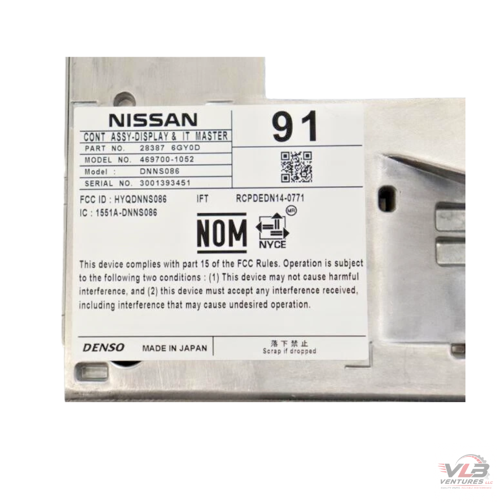 2019–2020 Nissan Pathfinder Armada QX60 Touch Screen NAVIGATION Radio DISP OEM — view 3