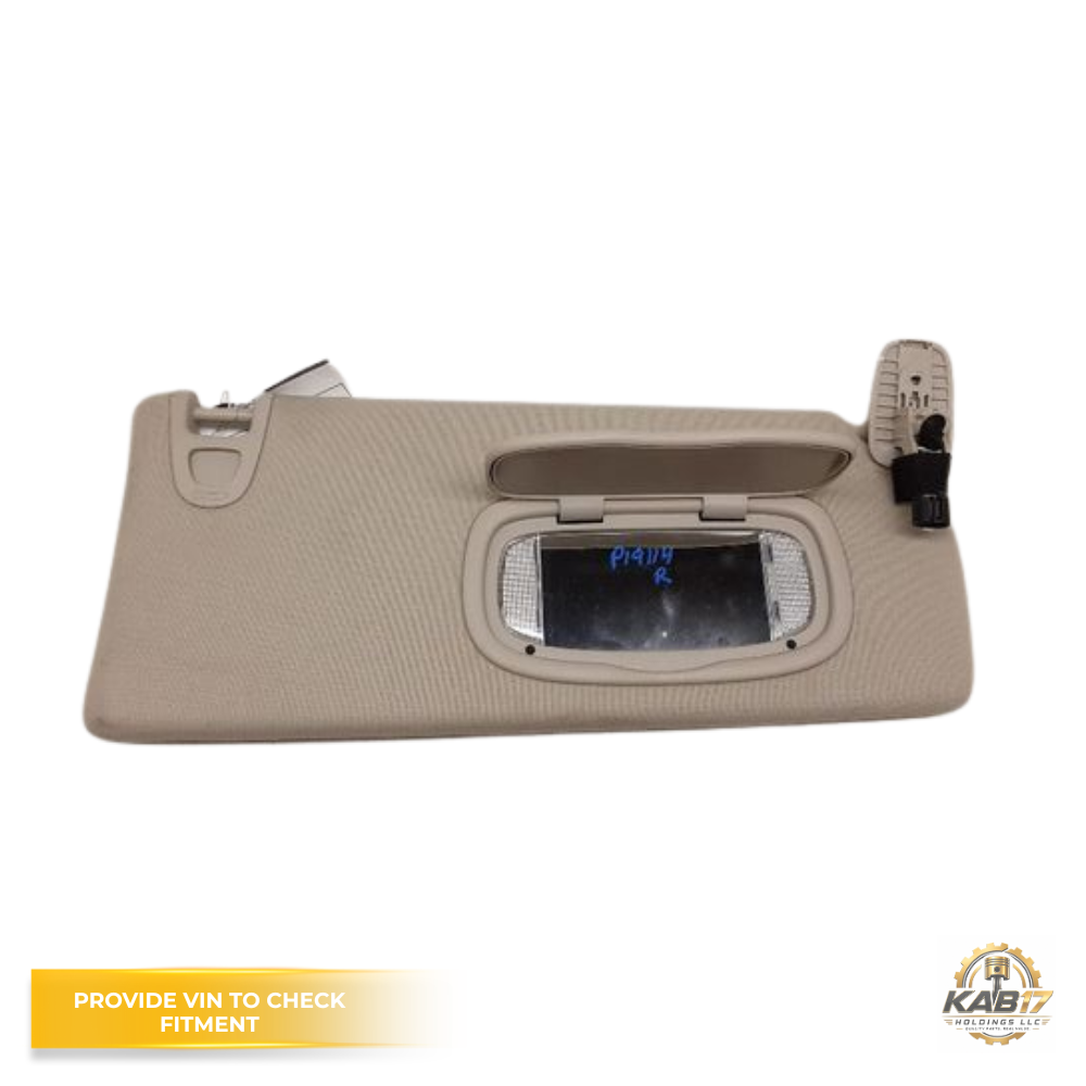 2014–2018 Jeep Cherokee Passenger RH Sun Visor Beige OEM — view 2
