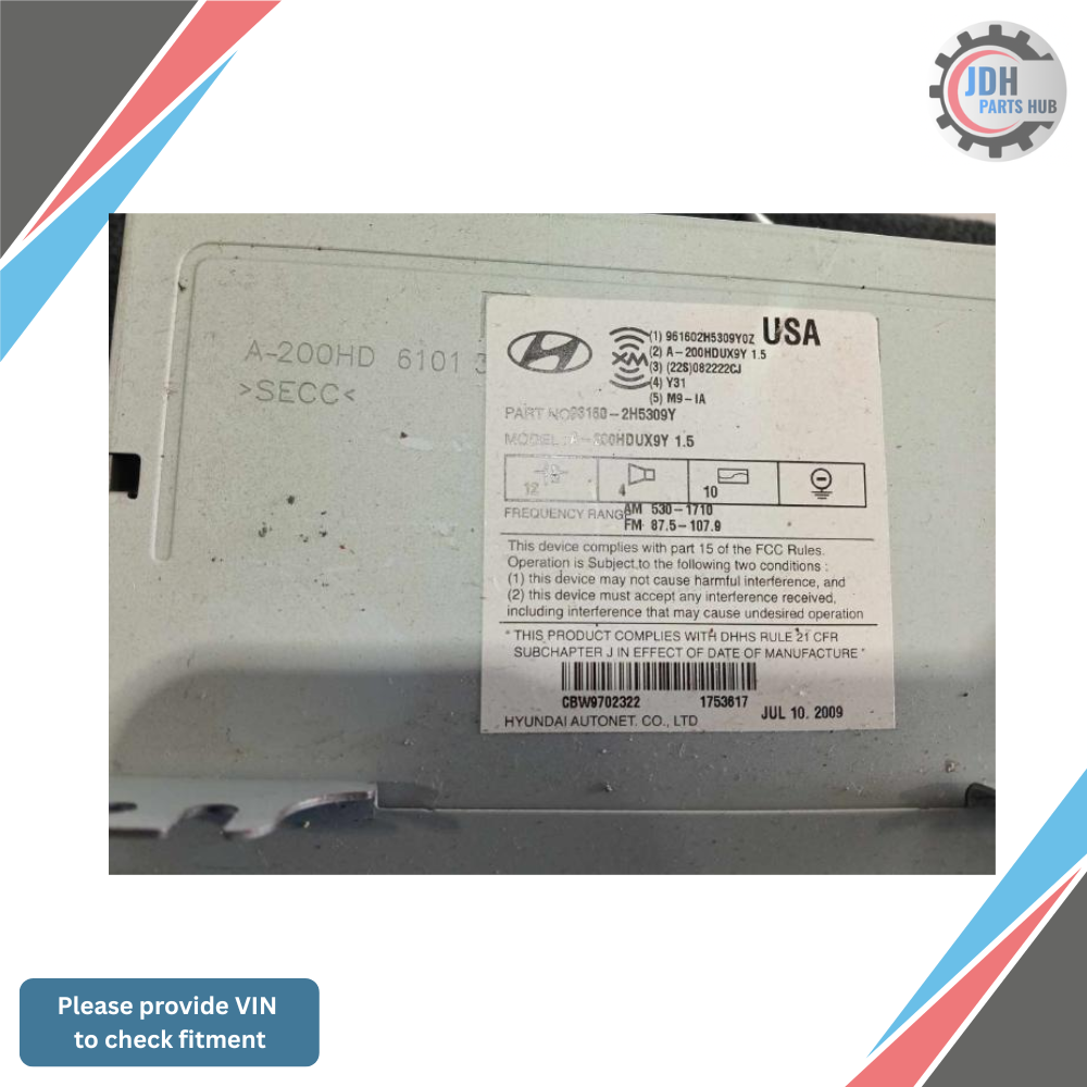 2009–2010 Hyundai Elantra Sedan AM FM CD Player Radio Receiver OEM — view 2
