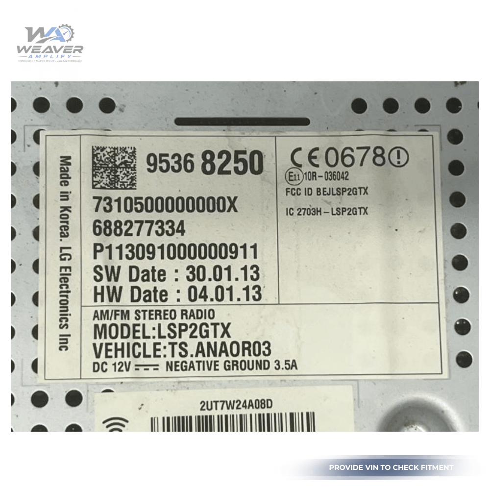 2014 Chevrolet Sonic AM FM MP3 Radio Receiver with Display OEM — view 5