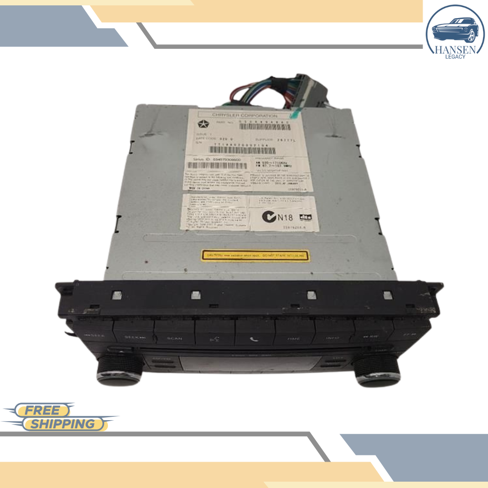 2008–2009 Jeep Wrangler AM FM 6 CD MP3 Radio Receiver REQ Satellite 08 09 — view 2