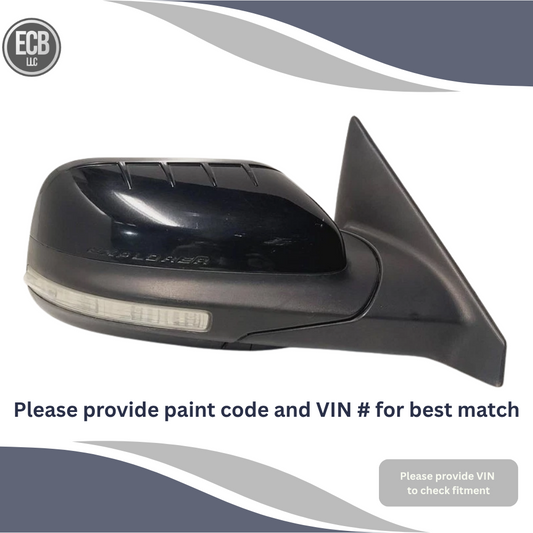 2011–2015 Ford Explorer Right Passenger Side View Door Mirror Power Black OEM — view 1