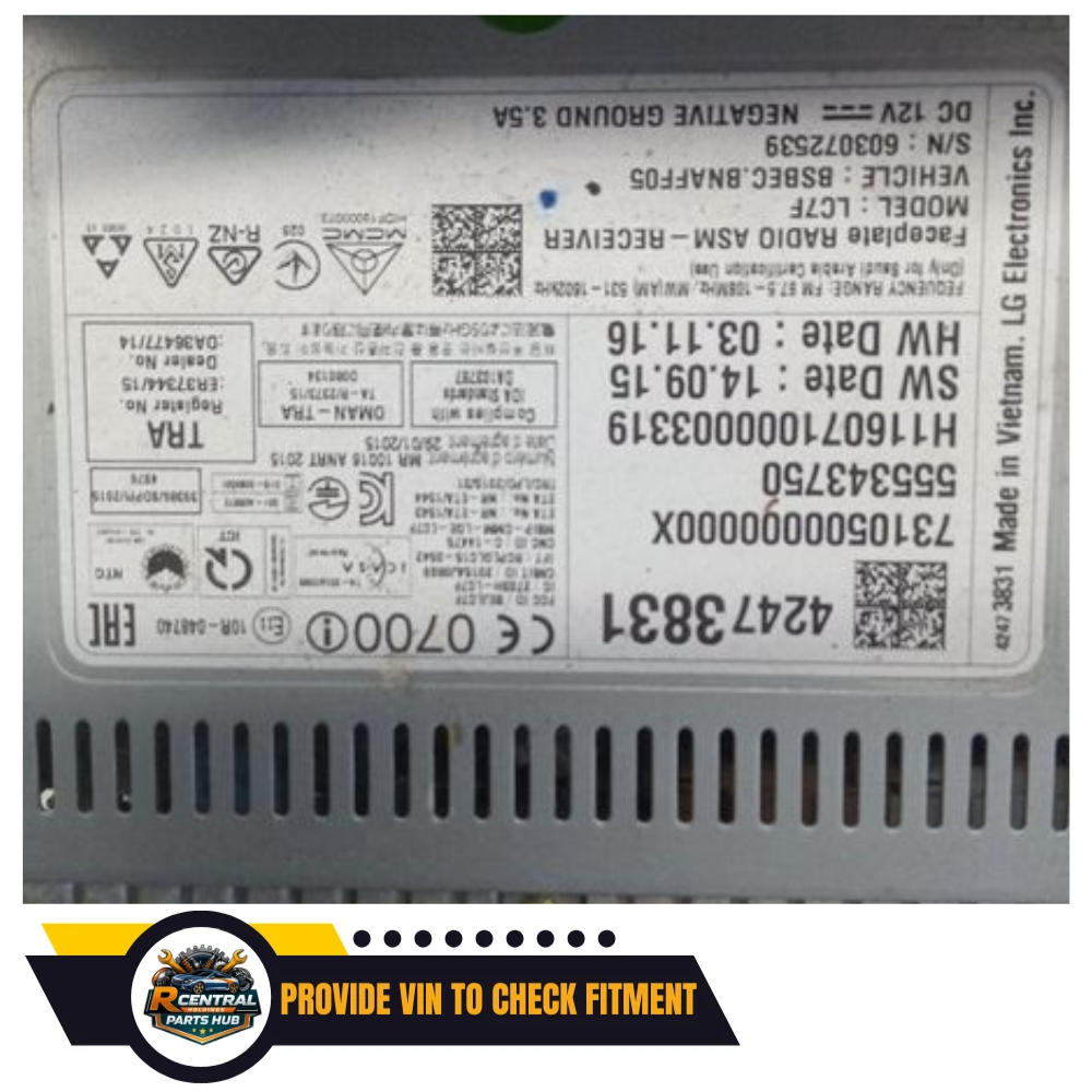 2016–2017 Chevrolet Malibu Volt Radio Display Control Panel 8" — view 3