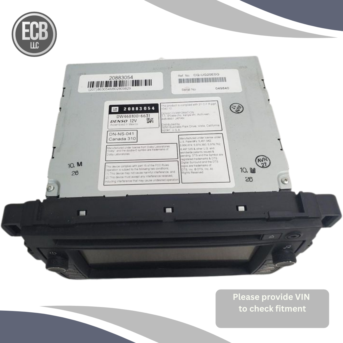 2011 Chevrolet Suburban 1500/2500/3500 Radio NAV Display Screen Option UUK OEM — view 2