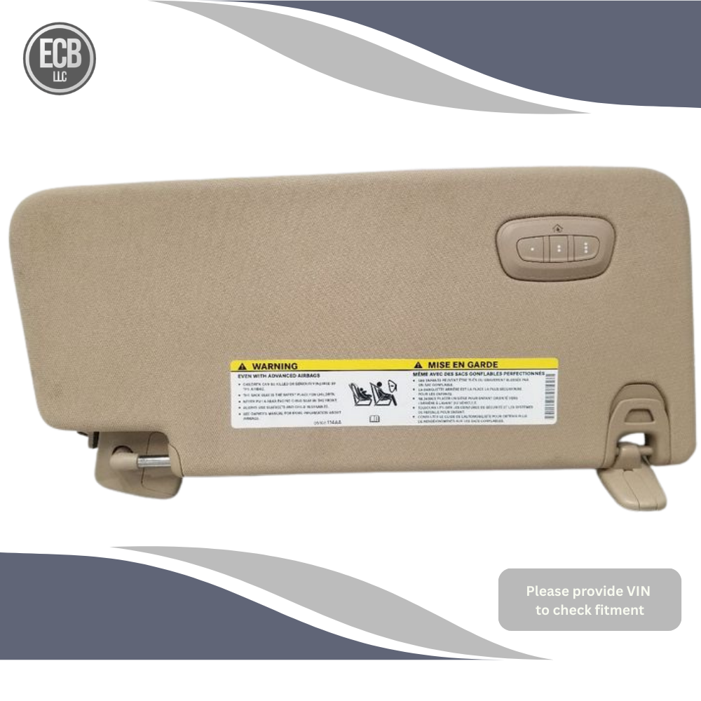 2019–2022 Dodge Ram 1500 Left Driver Sun Visor Illuminated TAN OEM — view 1