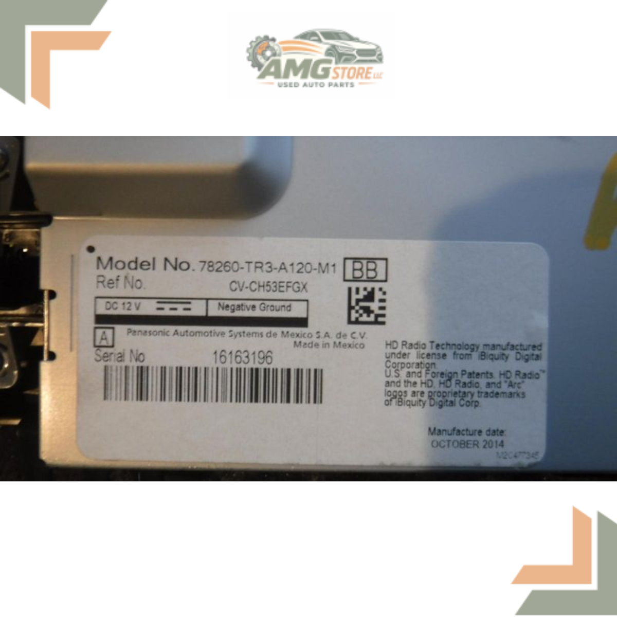 2014–2015 Honda Civic EX Information Upper Dash Display Screen 78260-TR3-A020<wbr/>-M1 — view 5