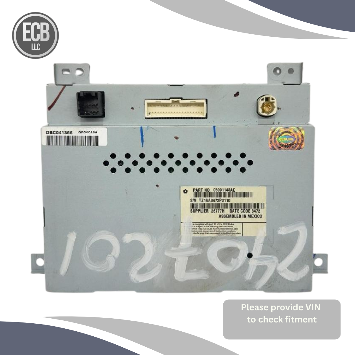 2013–2016 DODGE DART 8.4? Navigation Radio Touch Screen OEM — view 3