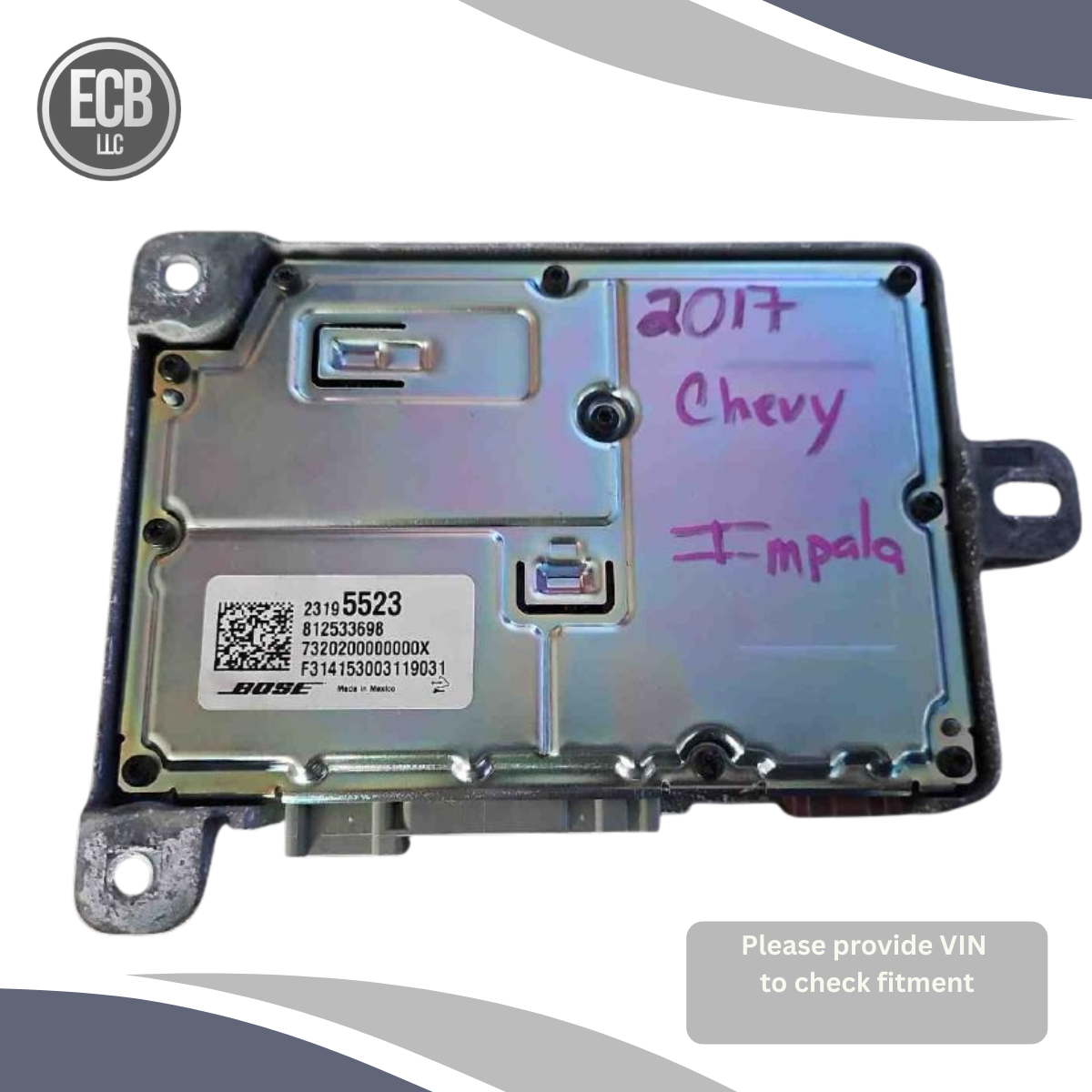 2014–2020 Chevrolet Impala Radio Amplifier Standard Audio System without Active Noise — view 3