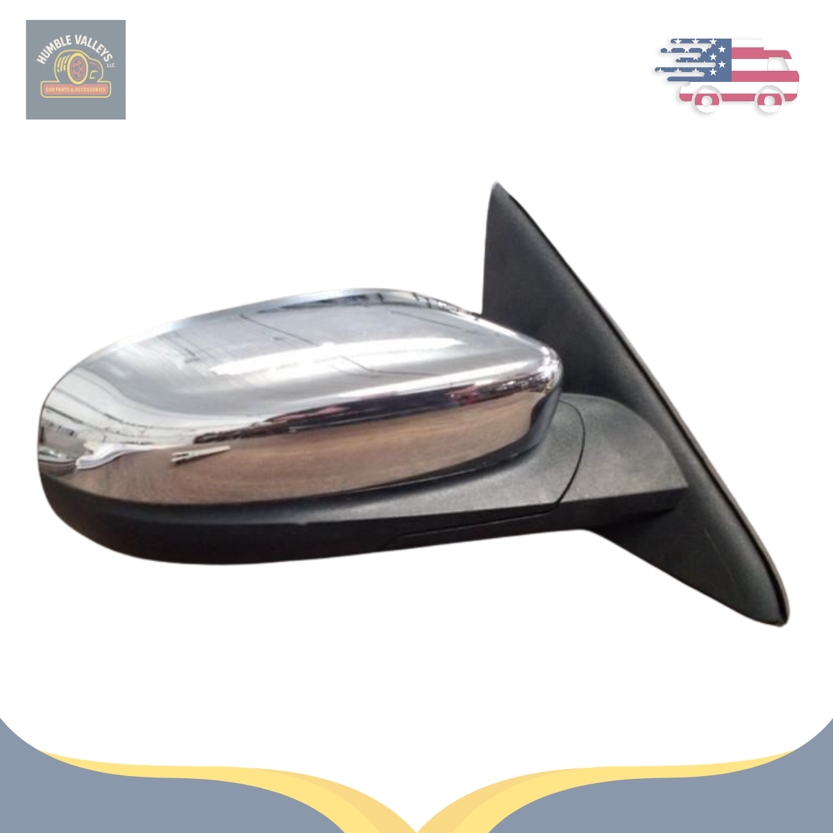 2010–2019 Ford Taurus Sedan RH Passenger Side View Door Mirror Assy Chrome Cover — view 3