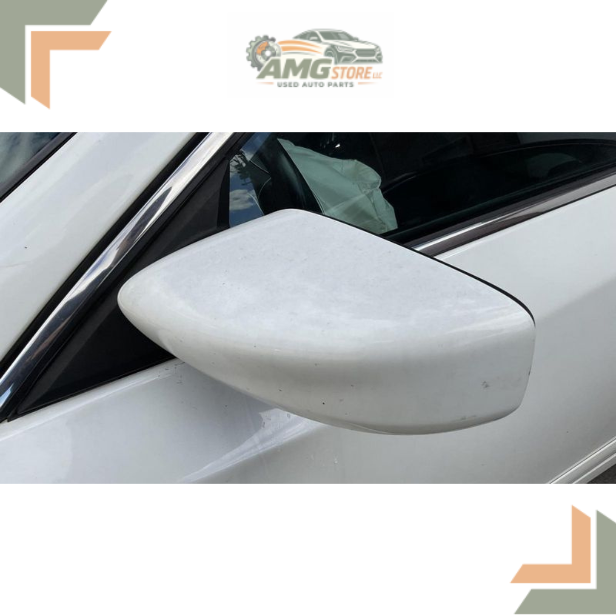 2013–2018 Nissan Altima Sedan Left Driver Side View Door Mirror White OEM — view 1