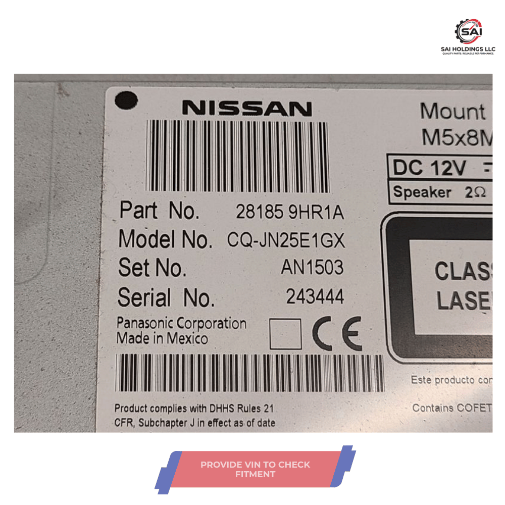 2016–2017 Nissan ALTIMA Radio Display Receiver AM FM CD OEM — view 3
