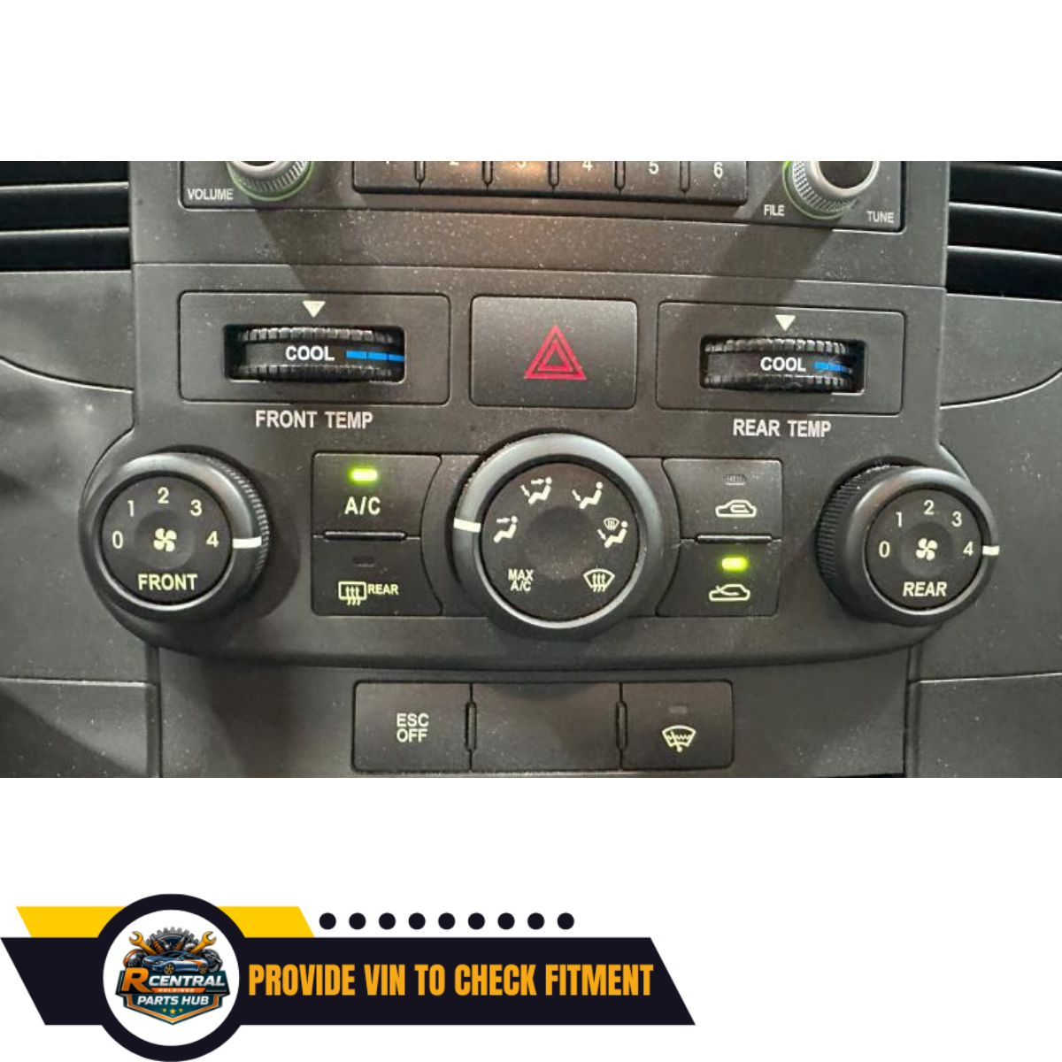 2009–2012 KIA Sedona AC Heater Control Temperature Climate 3knob 97250-4DXXX OEM — view 3