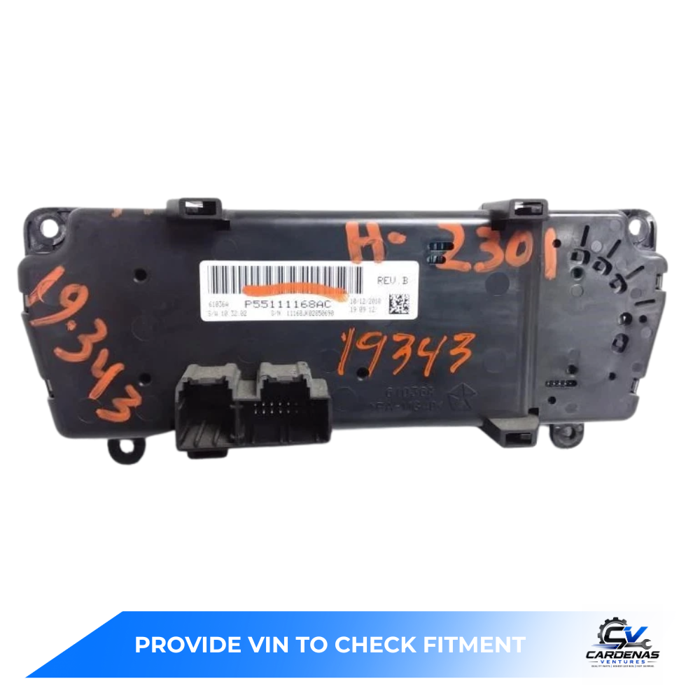 2011–2013 Jeep Wrangler Manual AC Heater Temperature Control — view 3