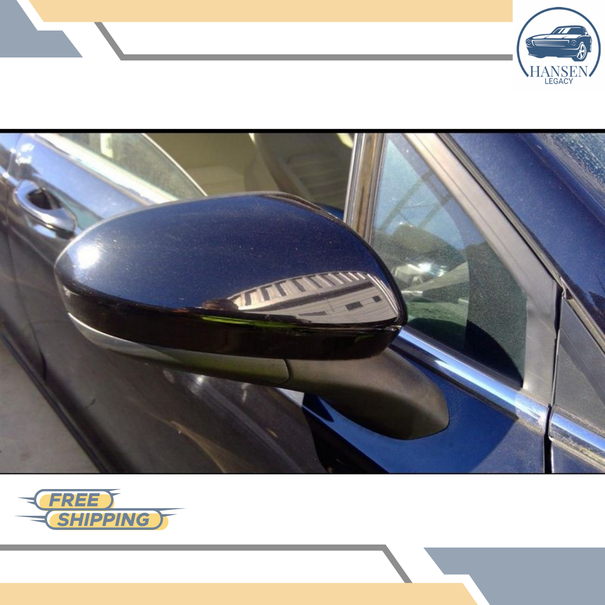 2019–2020 Ford Fusion Right Passenger Side View Door Mirror with Blind Spot Black — view 3