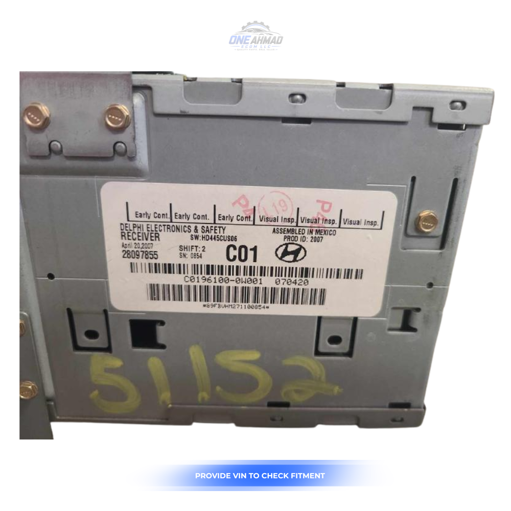 2007–2008 Hyundai Santa Fe AM FM CD Stereo MP3 Radio Receiver with Satellite OEM — view 4