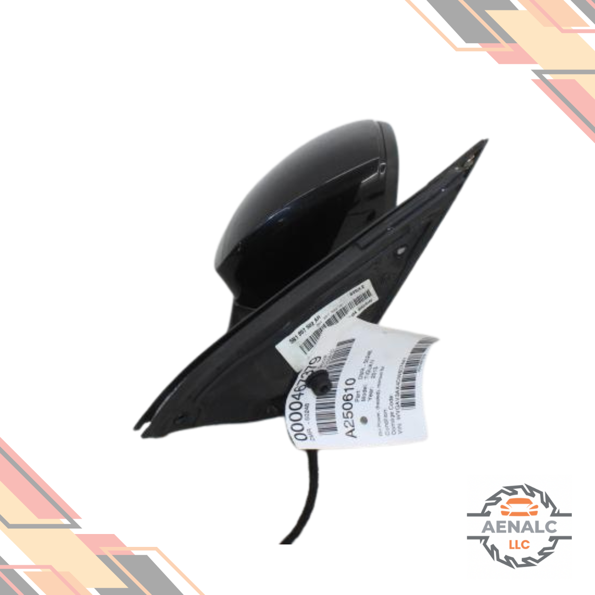 2009–2018 Volkswagen Tiguan Passenger Right Side View Door Mirror Assembly Black — view 4