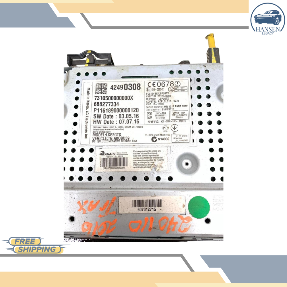 2015–2016 Chevrolet Trax Radio Display & Receiver with mylink u2k OEM — view 3